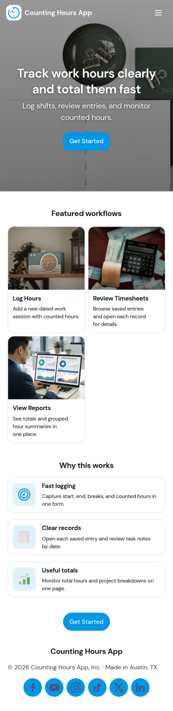 Counting Hours App Template