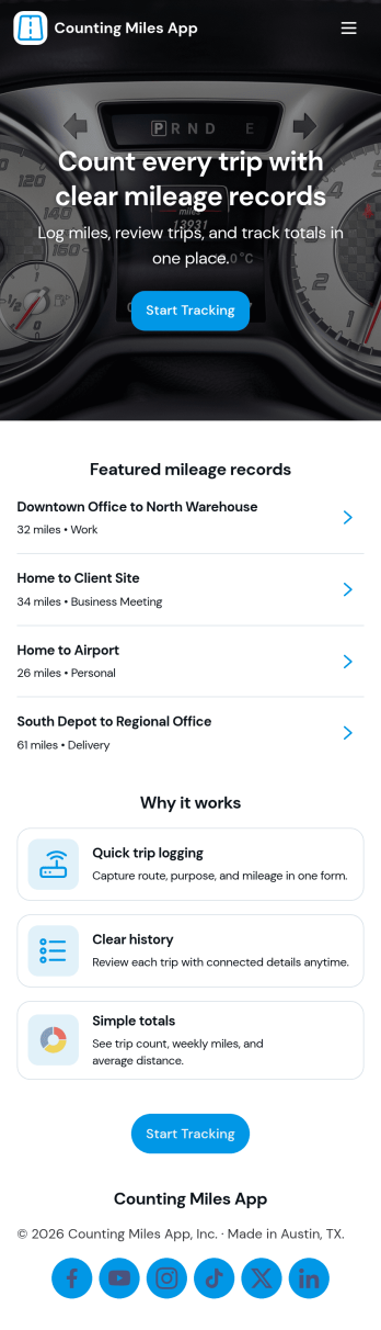 Counting Miles App Template