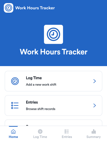 Counting Work Hours App Template
