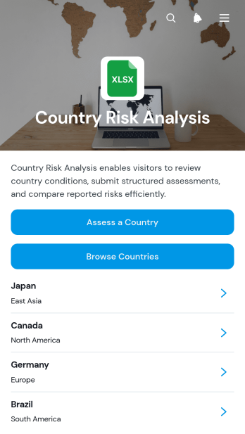 Country Risk Analysis App Template