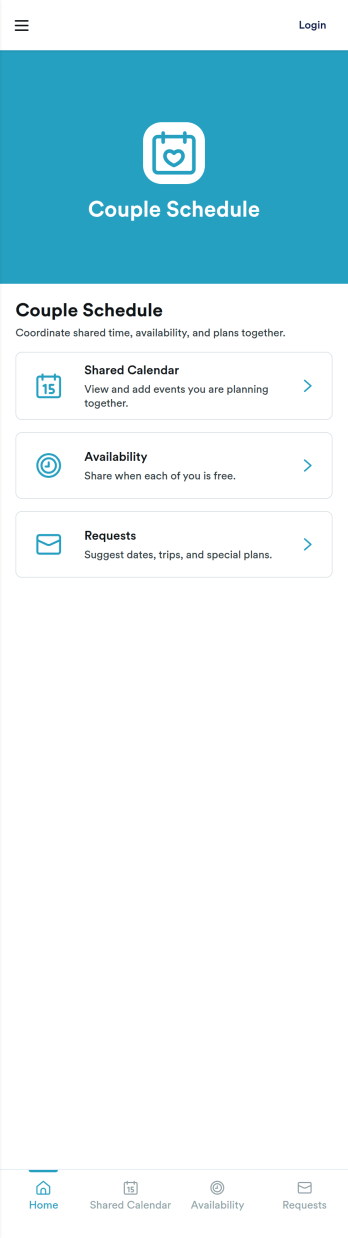Couple Schedule App Template