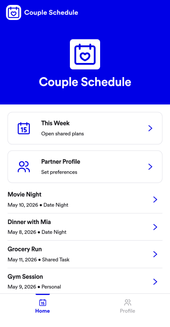 Couple Schedule App Template