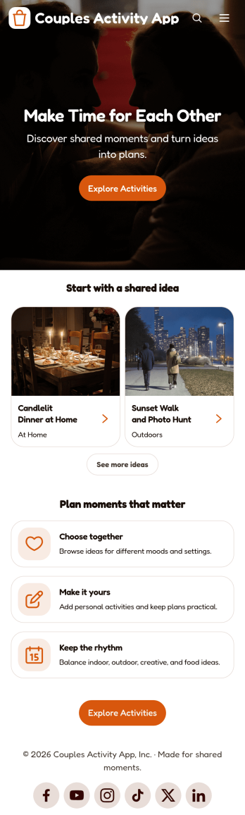 Couples Activity App Template