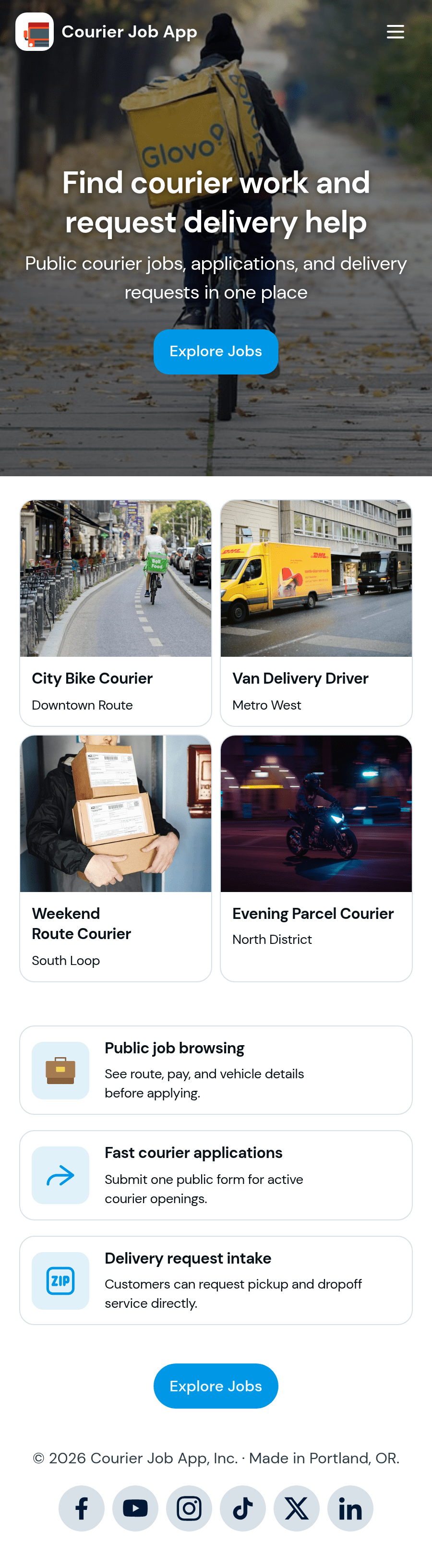 Courier Job App Template | Jotform