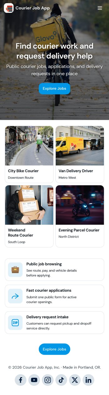 Courier Job App Template