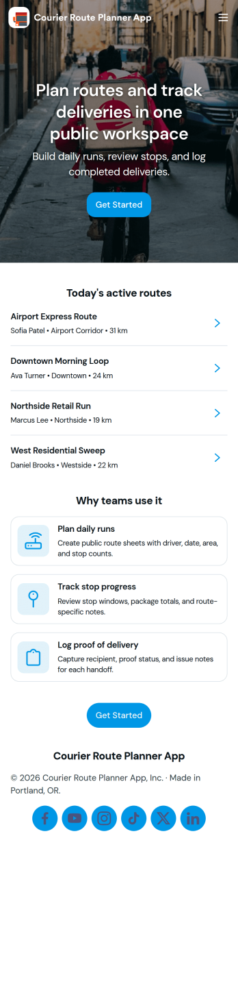 Courier Route Planner App Template