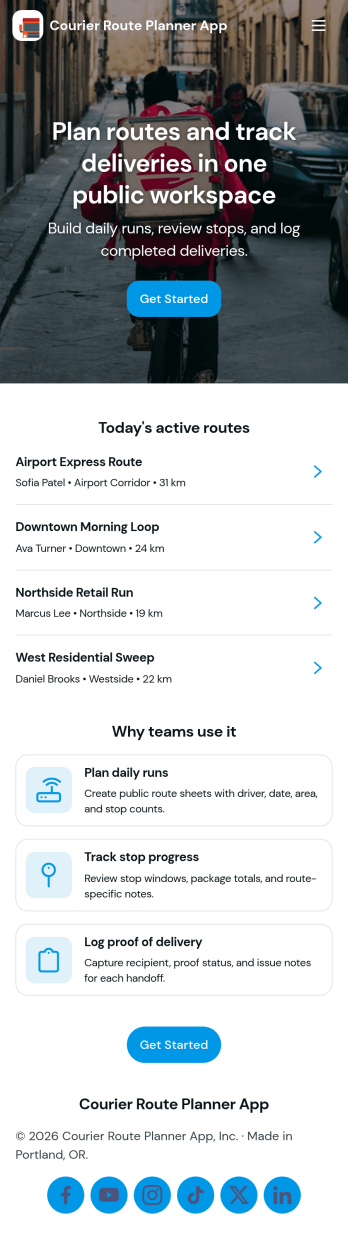 Courier Route Planner App Template