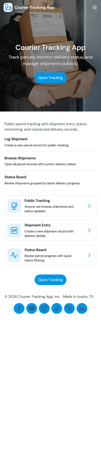 Courier Tracking App Template