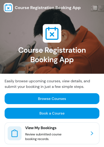 Course Registration Booking App Template