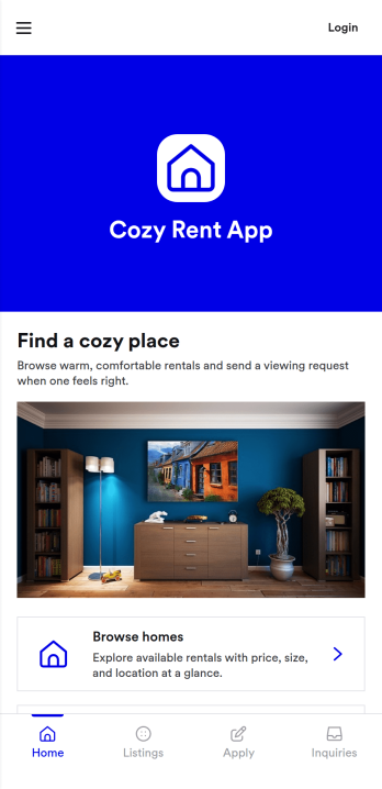 Cozy Rent App Template