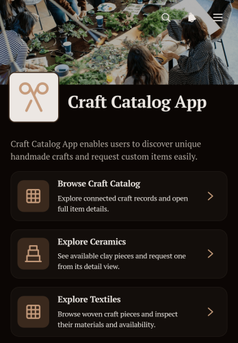 Craft Catalog App Template