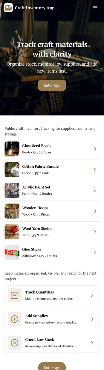 Craft Inventory App Template