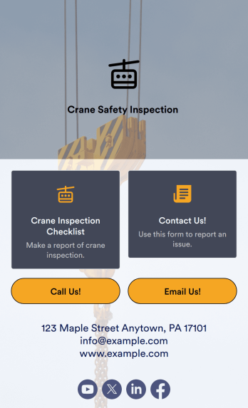 Crane Inspection App Template