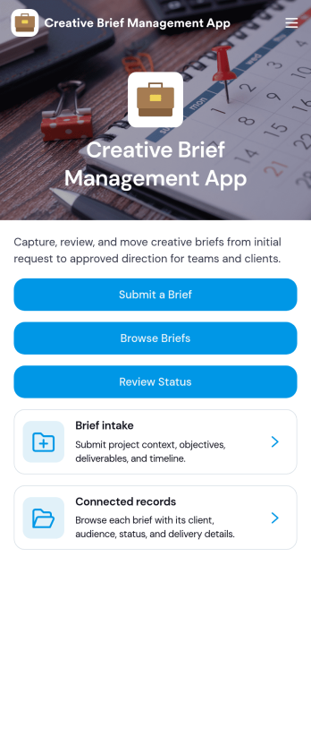 Creative Brief Management App Template