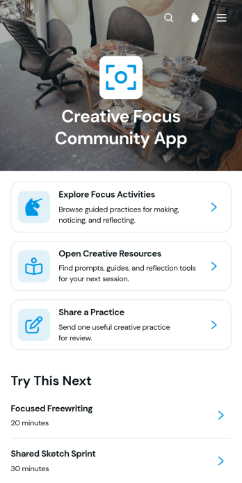 Creative Focus Community App Template