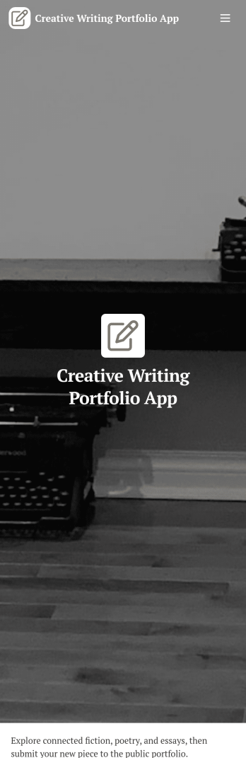 Creative Writing Portfolio App Template
