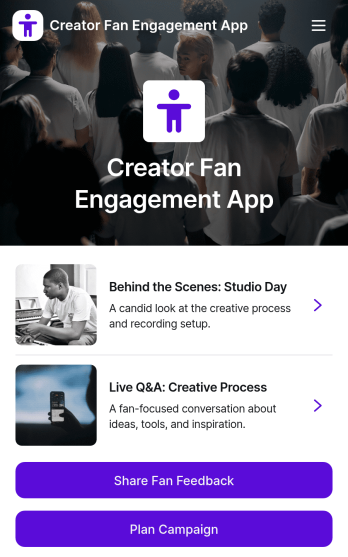 Creator Fan Engagement App Template