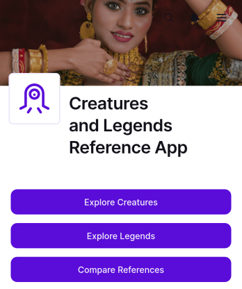 Creatures and Legends Reference App Template