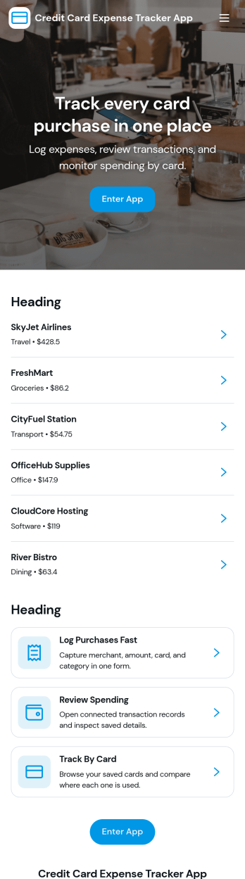 Credit Card Expense Tracker App Template