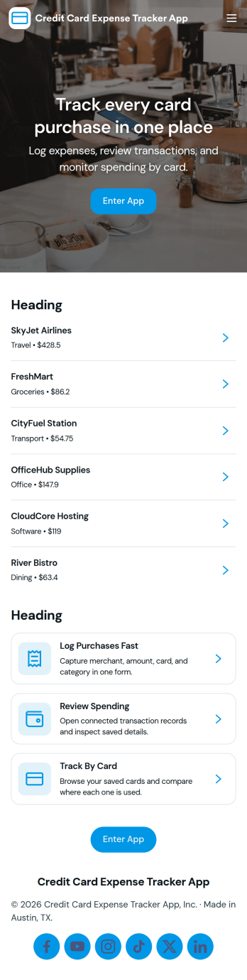 Credit Card Expense Tracker App Template