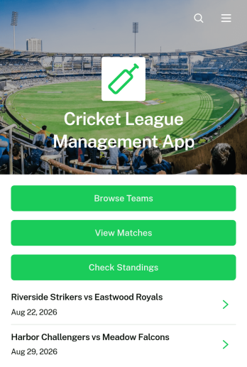 Cricket League Management App Template