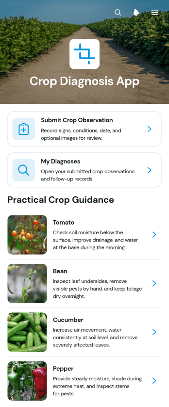 Crop Diagnosis App Template