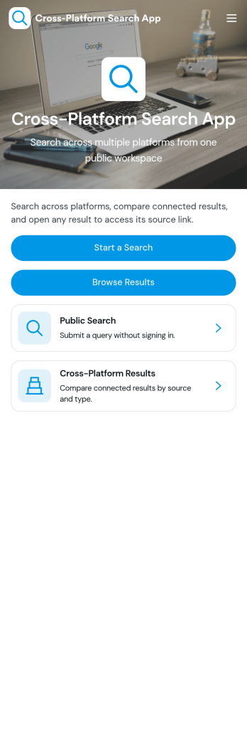 Cross-Platform Search App Template