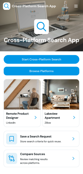 Cross-Platform Search App Template