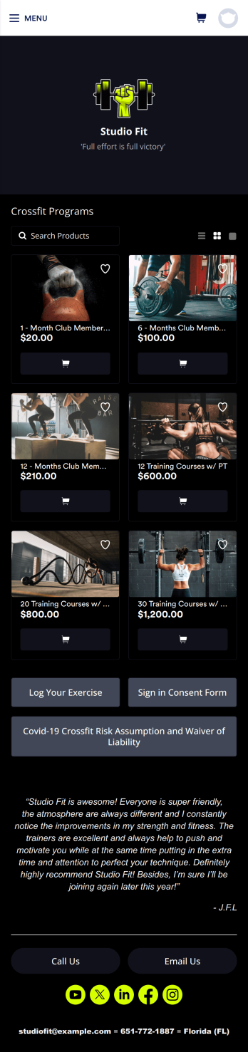 Crossfit Fitness App Template