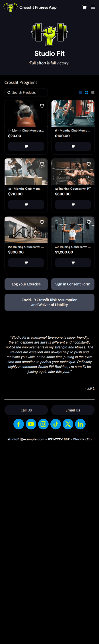 Crossfit Fitness App Template