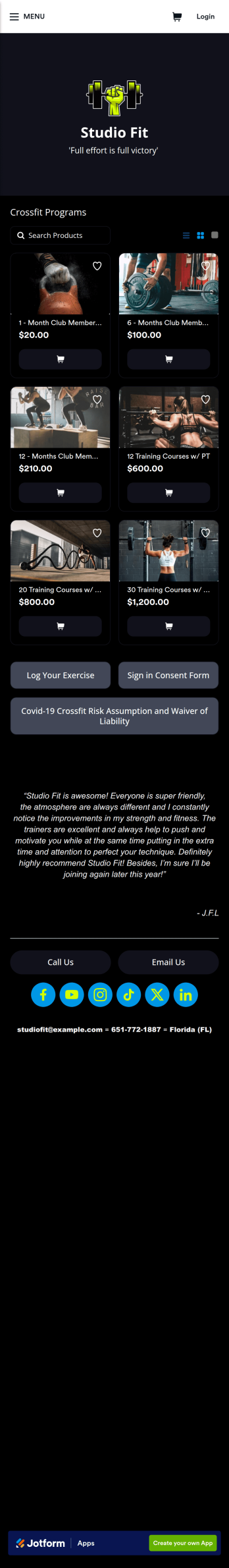 Crossfit Fitness App Template