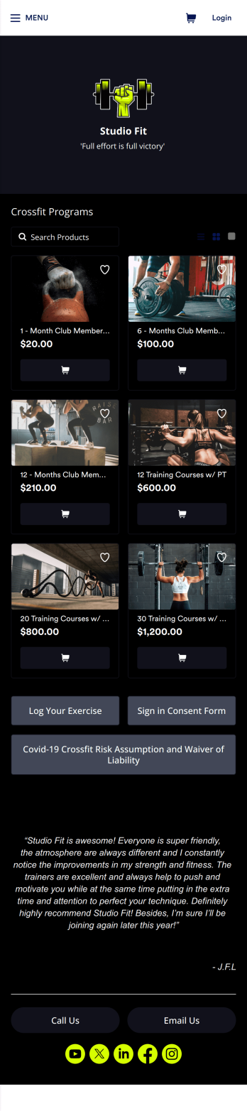 Crossfit Fitness App Template