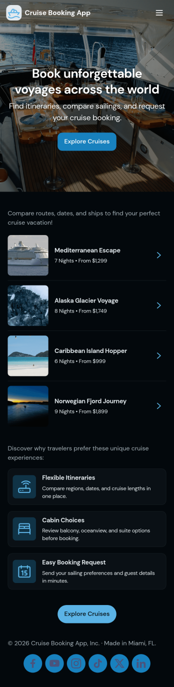 Cruise Booking App Template