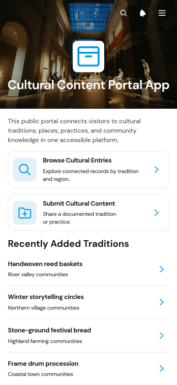 Cultural Content Portal App Template