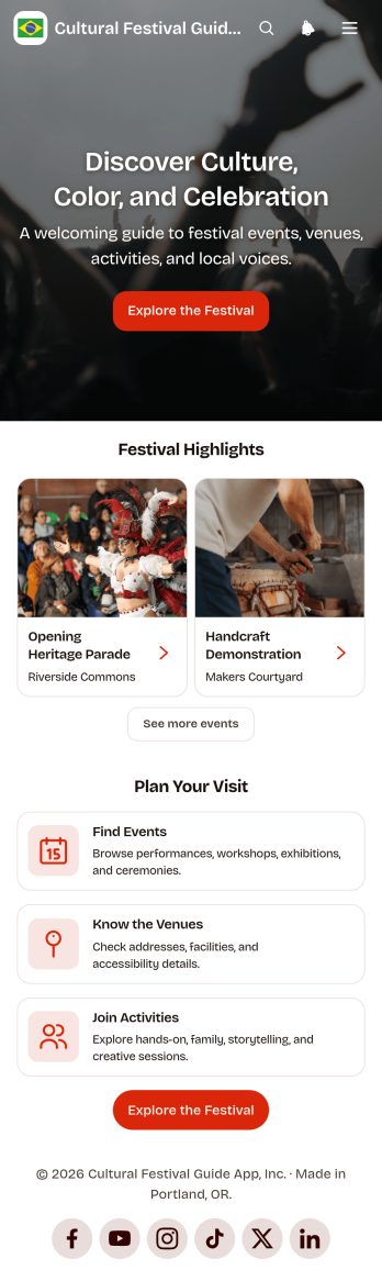 Cultural Festival Guide App Template