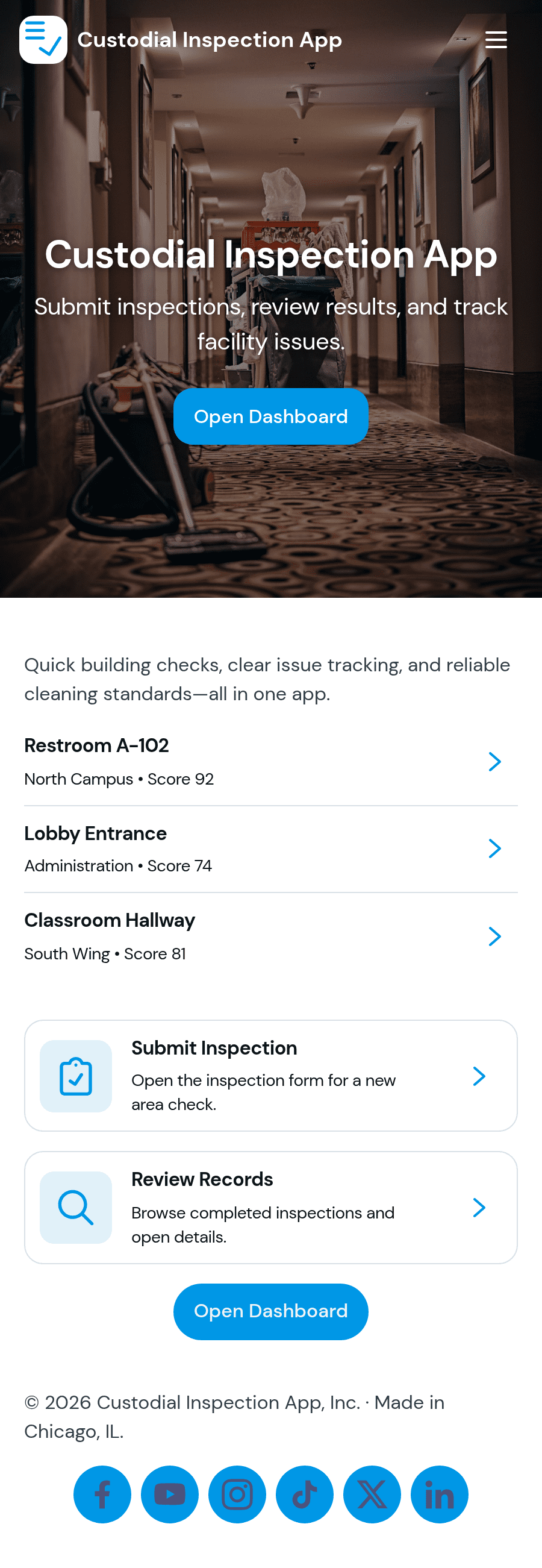 Custodial Inspection App Template | Jotform