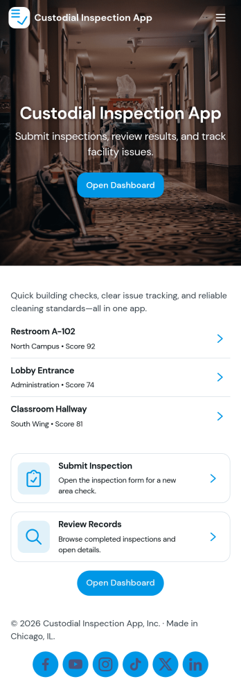 Custodial Inspection App Template