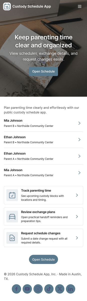Custody Schedule App Template