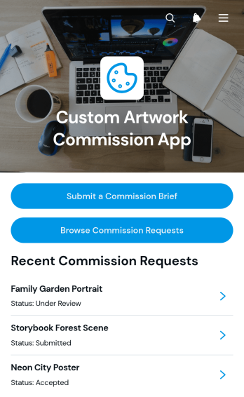 Custom Artwork Commission App Template