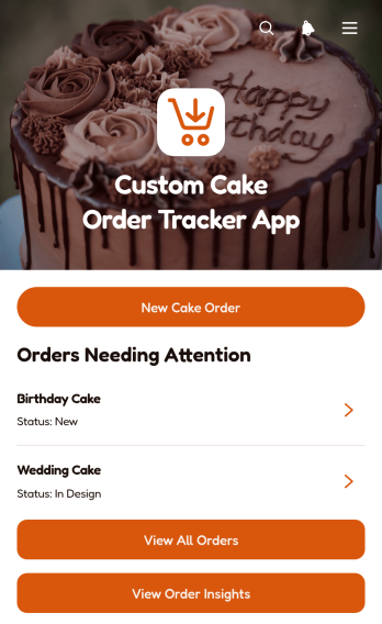 Custom Cake Order Tracker App Template