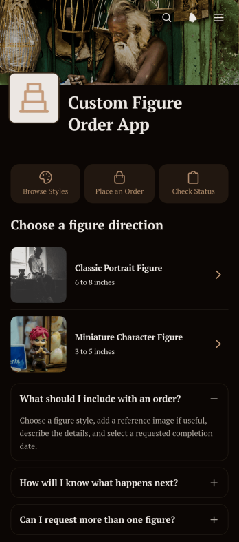 Custom Figure Order App Template