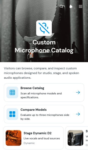 Custom Microphone Catalog App Template