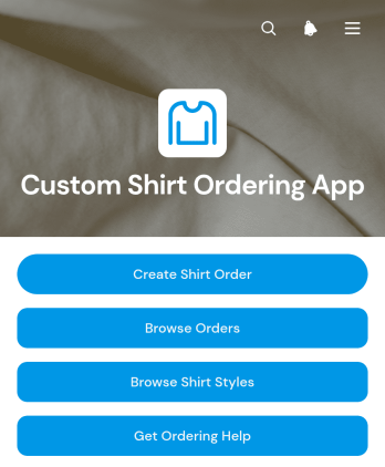 Custom Shirt Ordering App Template