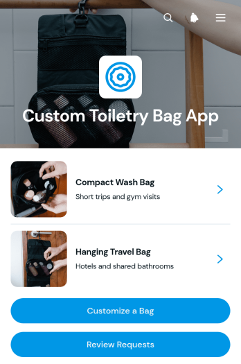 Custom Toiletry Bag App Template