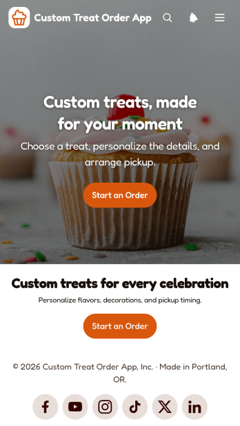 Custom Treat Order App Template