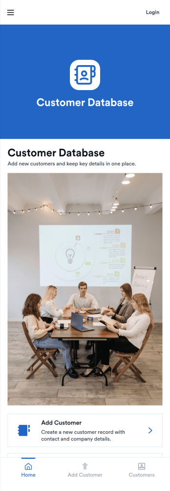 Customer Database App Template