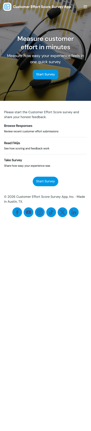 Customer Effort Score Survey App Template