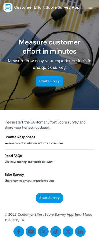 Customer Effort Score Survey App Template
