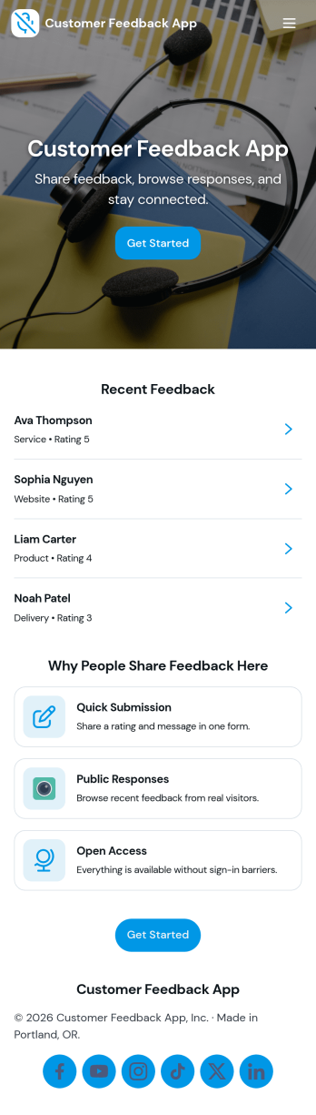 Customer Feedback App Template