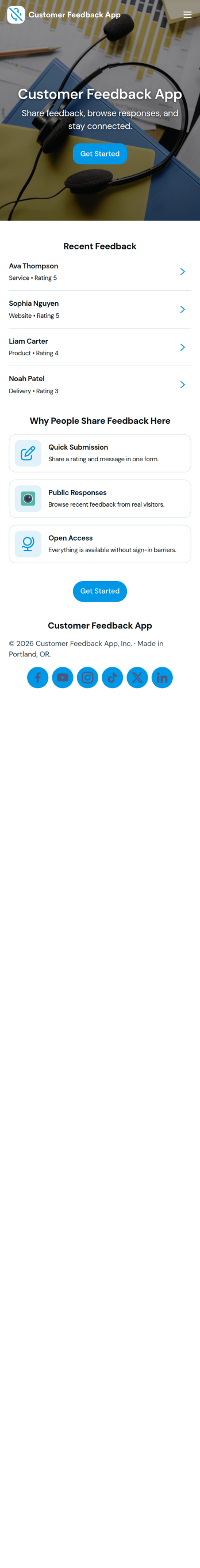 Customer Feedback App Template